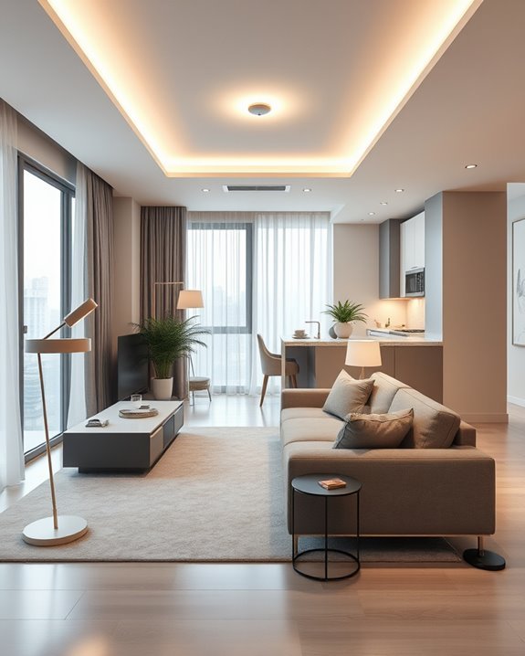 adjustable lighting enhances ambiance