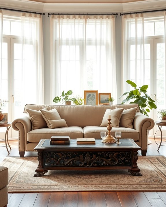 antique decor with sofas