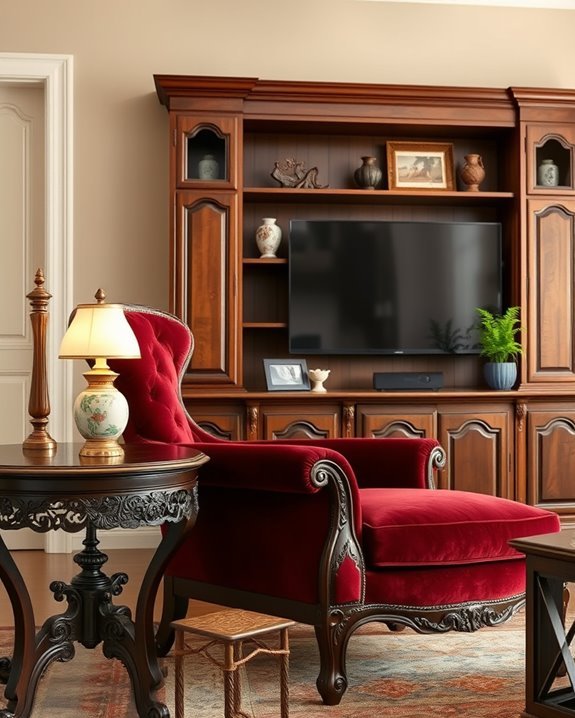 antique furniture enhances decor