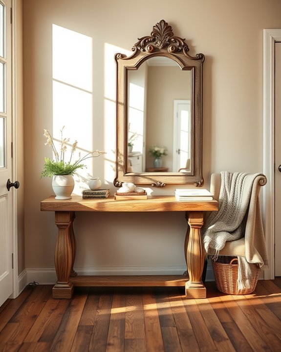 antique mirrors enhance farmhouse decor