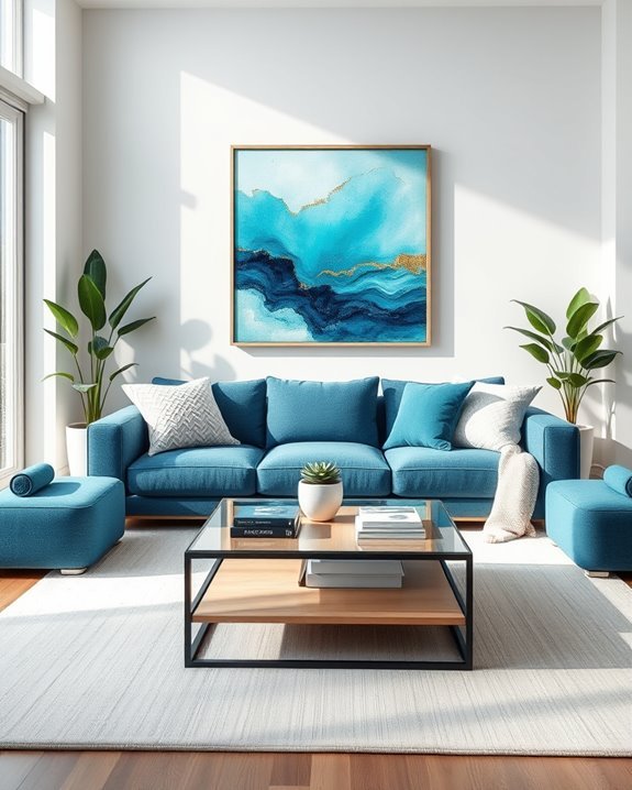 aqua blue artwork transformation