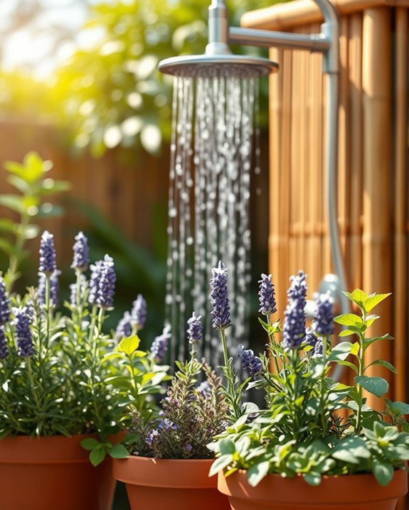 aromatic plants enhance outdoor showers