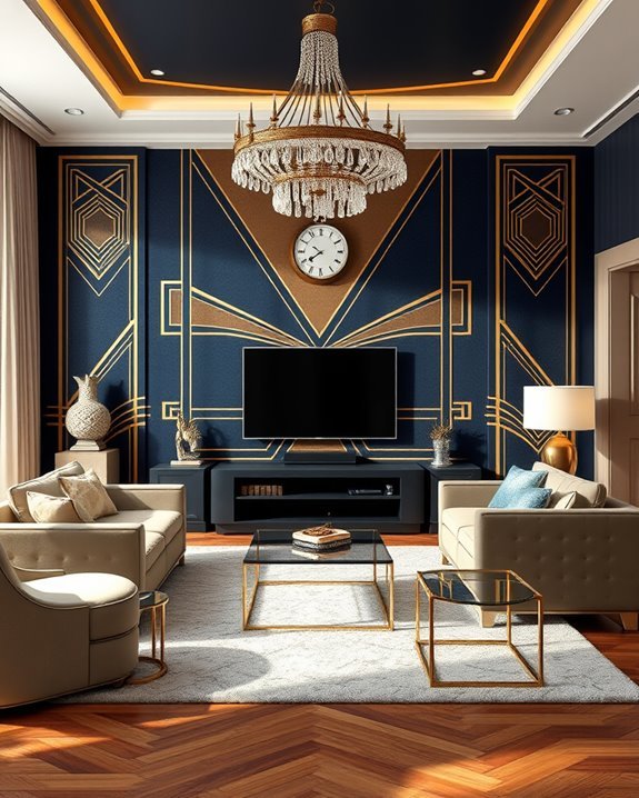 art deco tv wall elegance