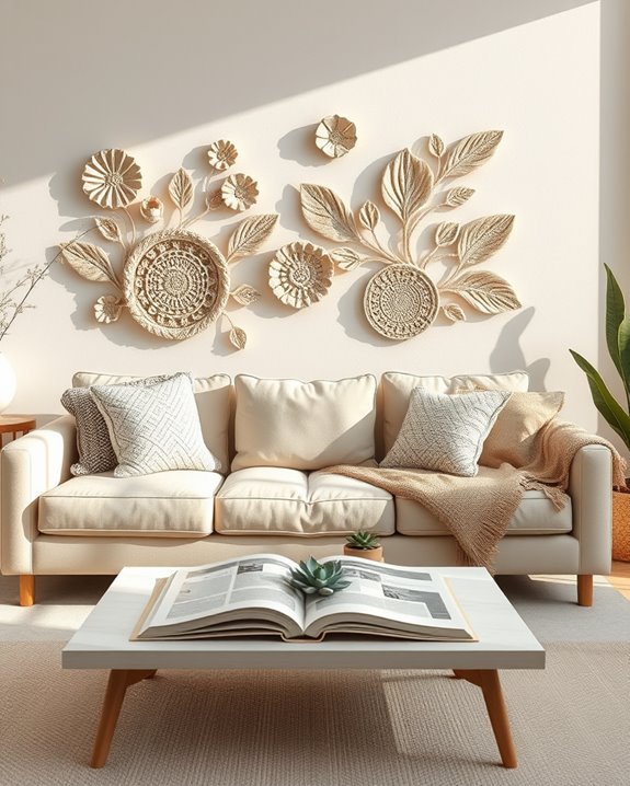 artisan clay wall sculptures