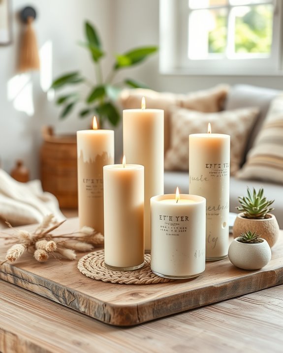 artisanal candles enhance decor