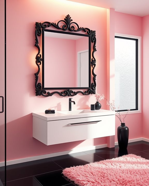 artistic bathroom mirror accents