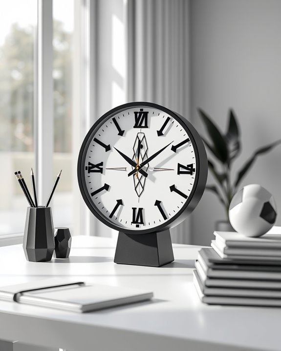 artistic black and white clocks