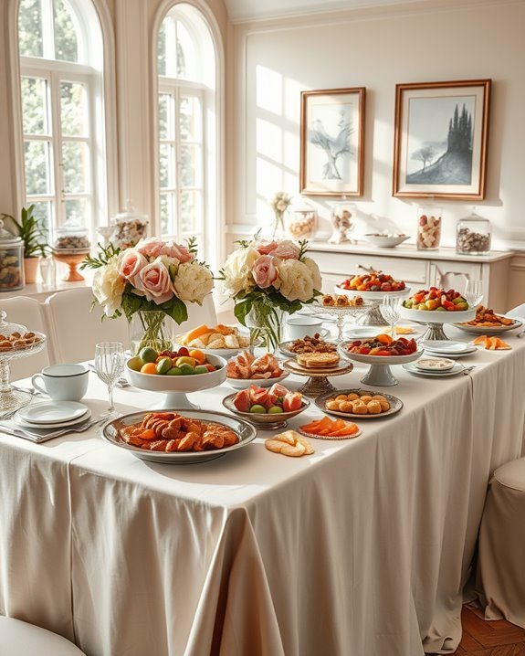 artistic buffet table arrangements