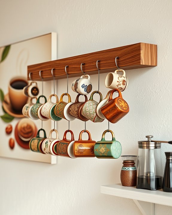 artistic coffee mug display