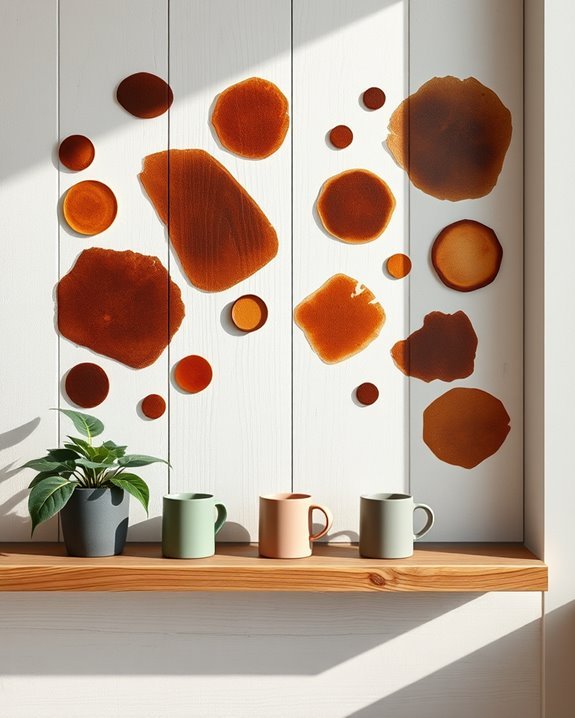 artistic coffee stain decor