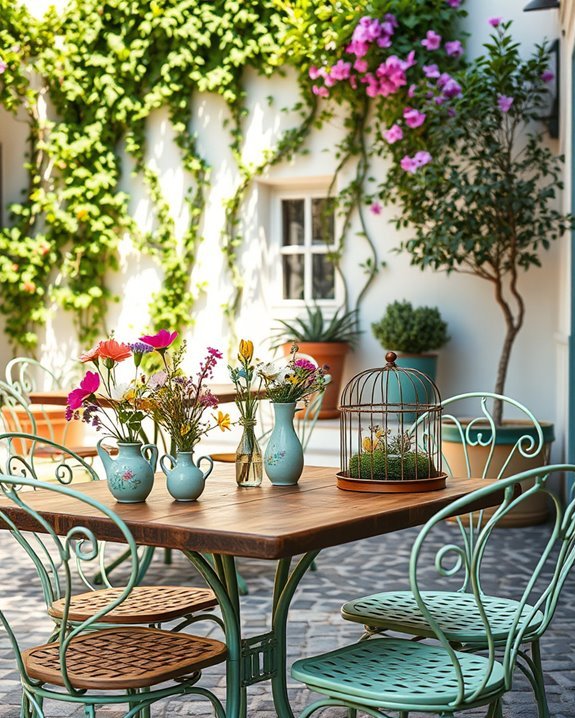 artistic outdoor dining centerpieces