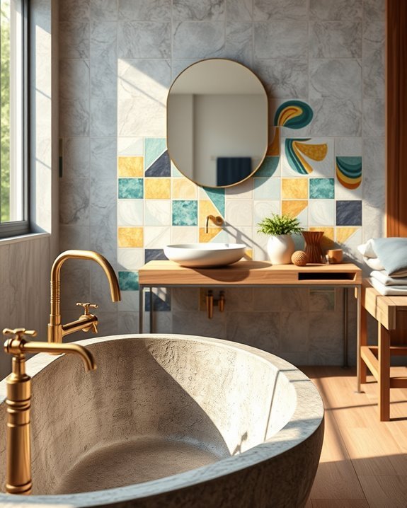 artistic plumbing enhances bathrooms