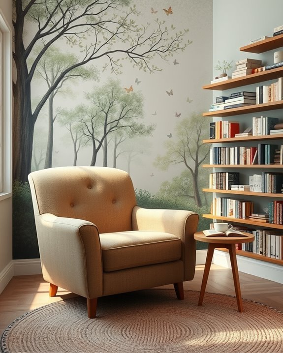 artistic reading nook murals