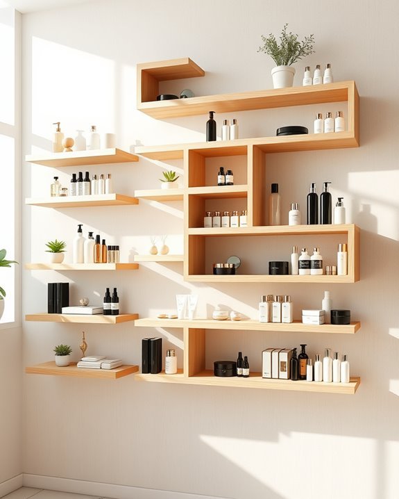 artistic shelving enhances aesthetics