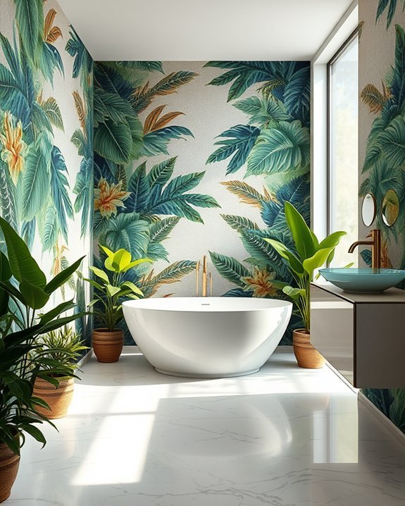 artistic wallpaper for bathrooms