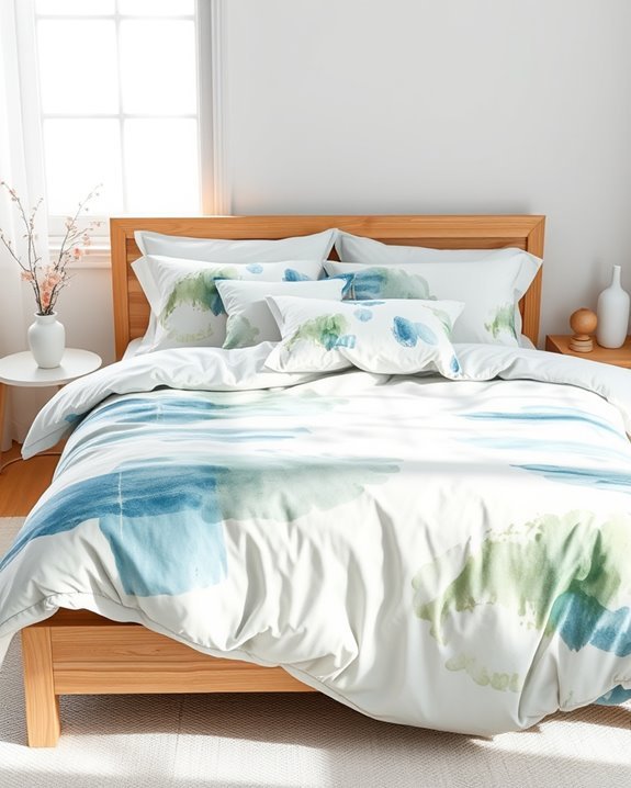 artistic watercolor bedroom decor
