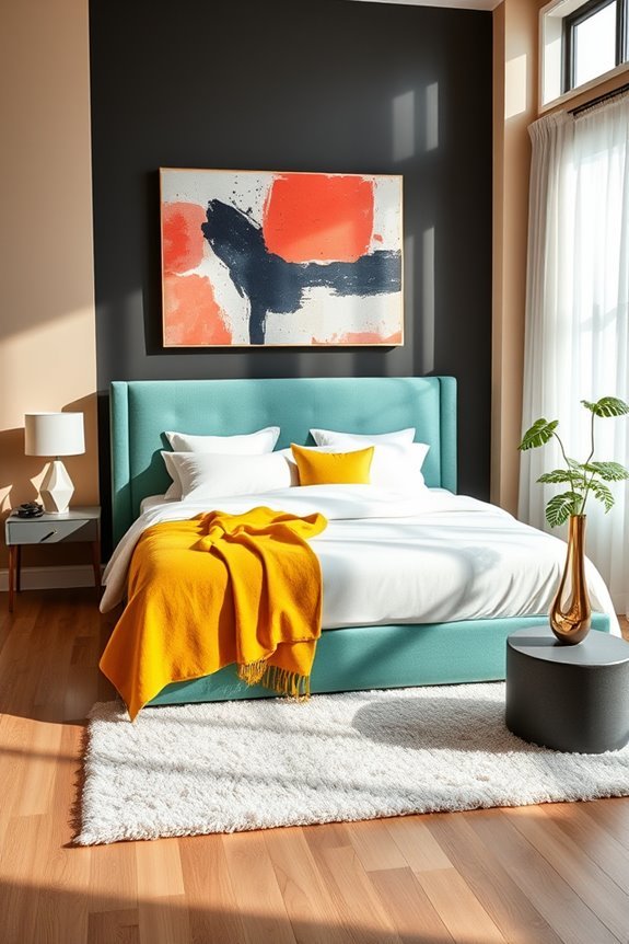 asymmetrical bold color combinations