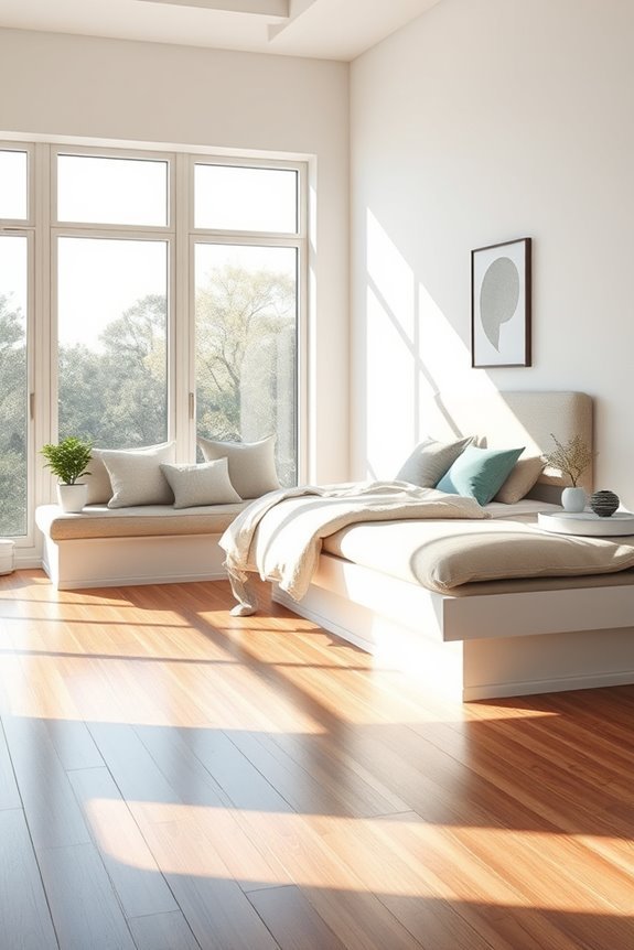 asymmetrical cozy window seat