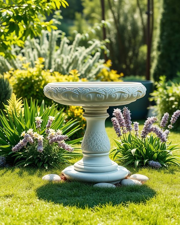 attract wildlife with bird bath