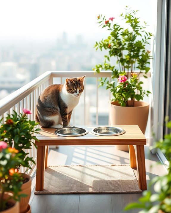 automated balcony cat feeding