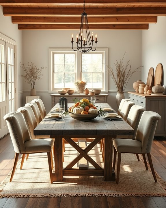 autumn themed dining room decor