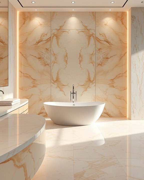 backlit marble bathroom elegance