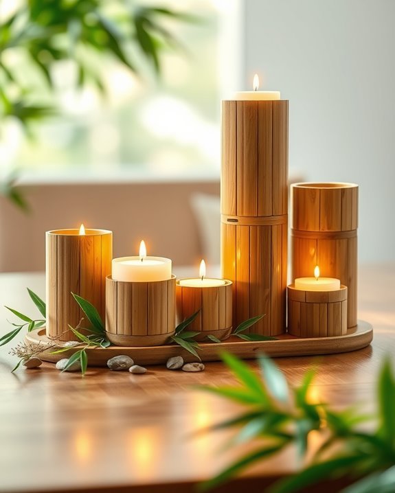 bamboo candle holders ambiance