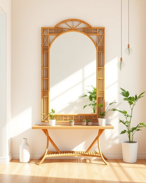 bamboo mirrors enhance decor