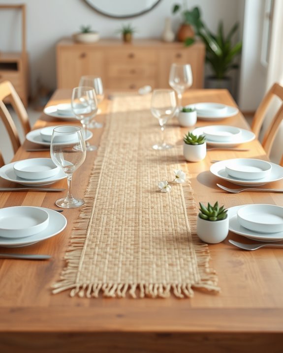 bamboo table runner styling