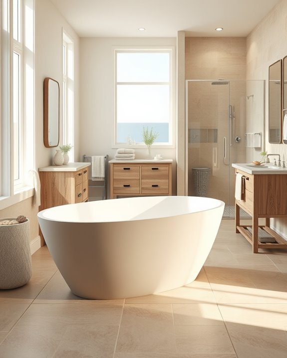 beach inspired bathroom textures