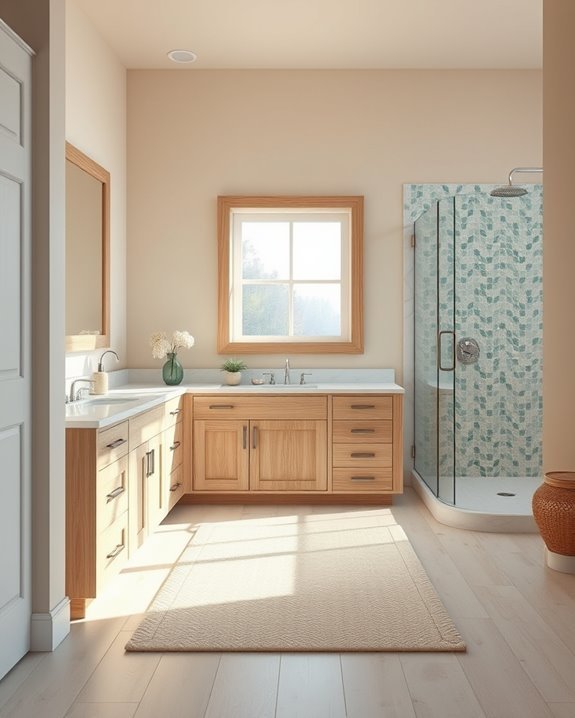 beachy sun bleached wood cabinets