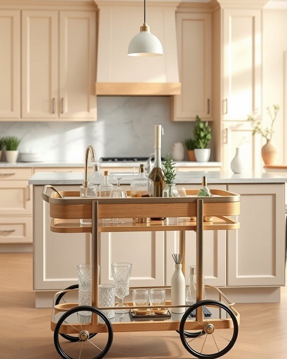 beige bar carts elevate entertaining