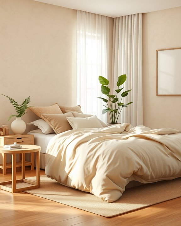 beige decor with greenery