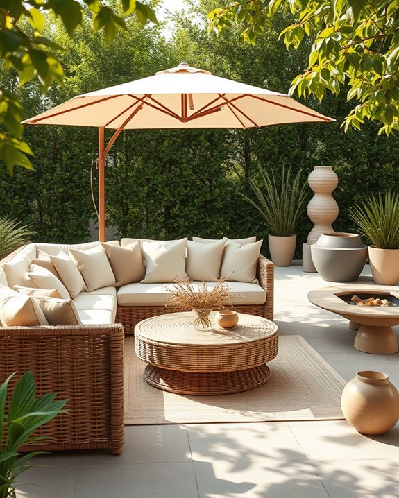 beige outdoor living retreat