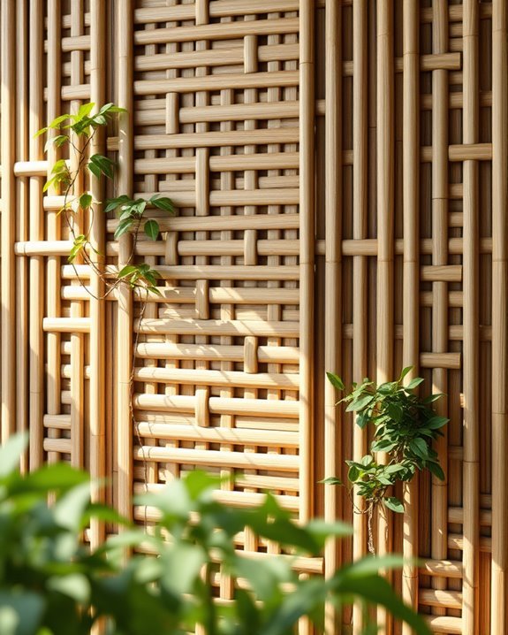 biophilic bamboo wall design