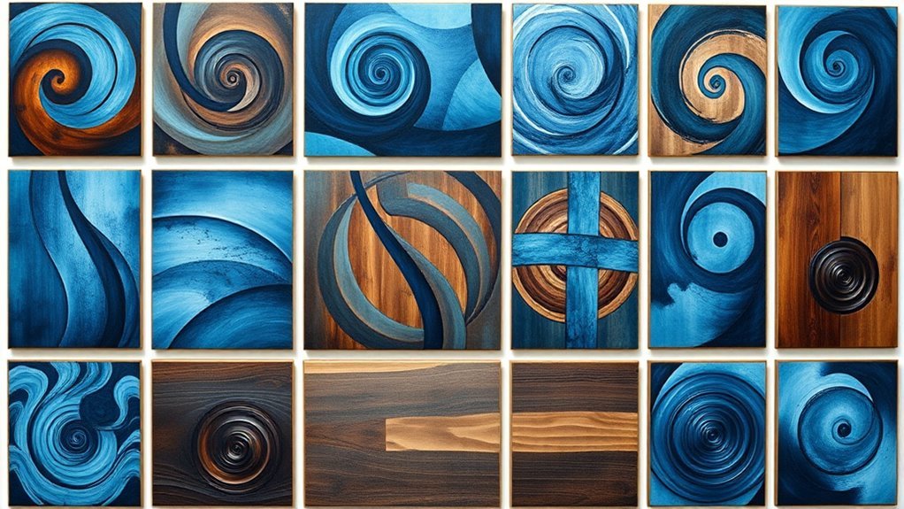 blue and brown art