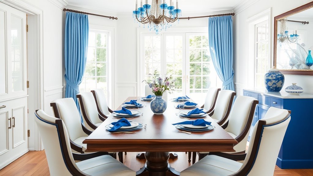blue and white dining ideas