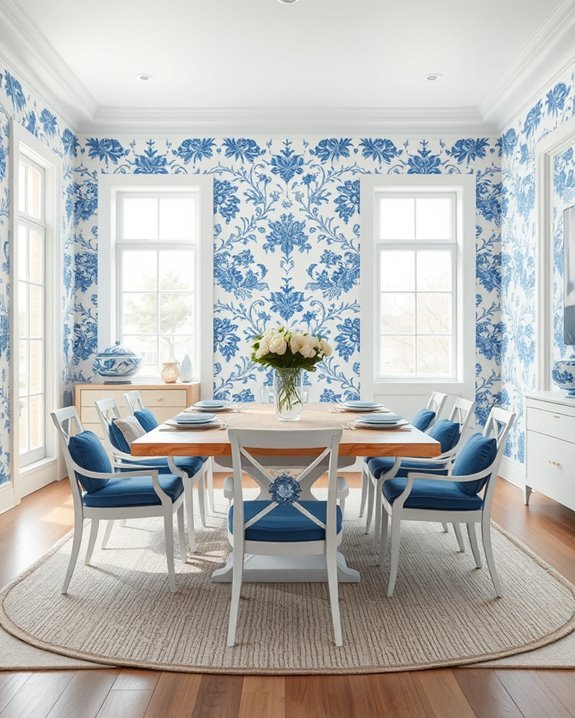 blue and white elegance