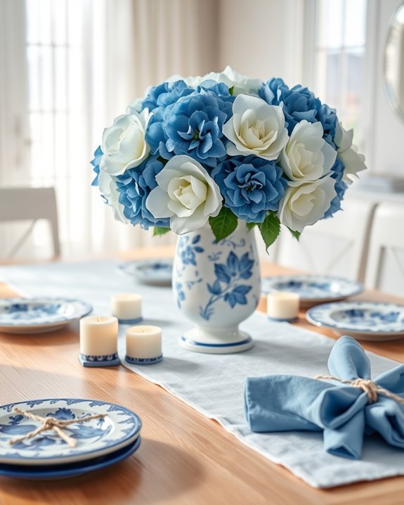 blue and white elegance