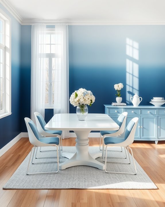 blue and white ombre
