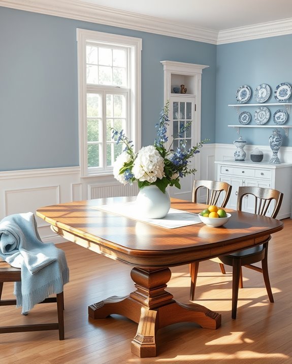 blue and white summer decor