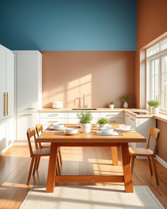 blue brown ombre walls