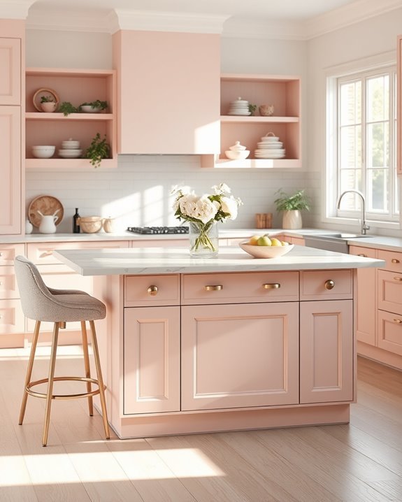 blush pink kitchen elegance