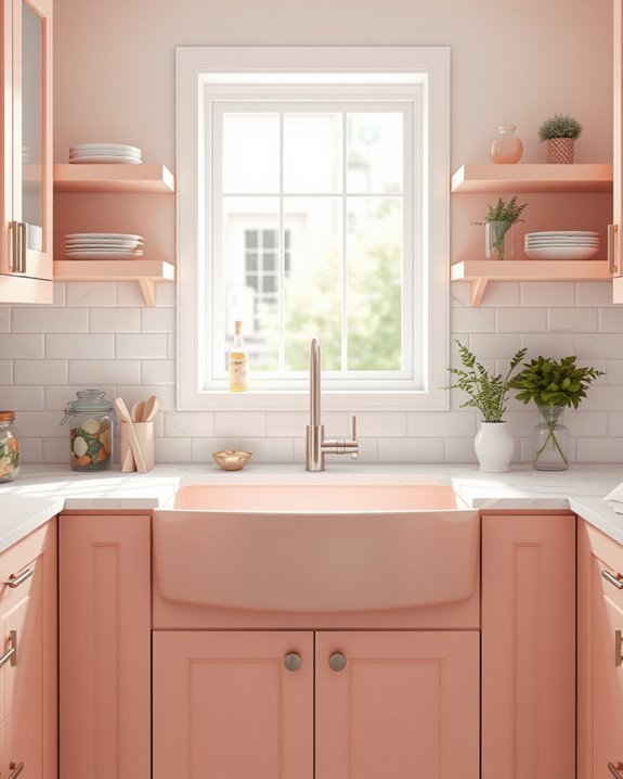 blush pink kitchen sink