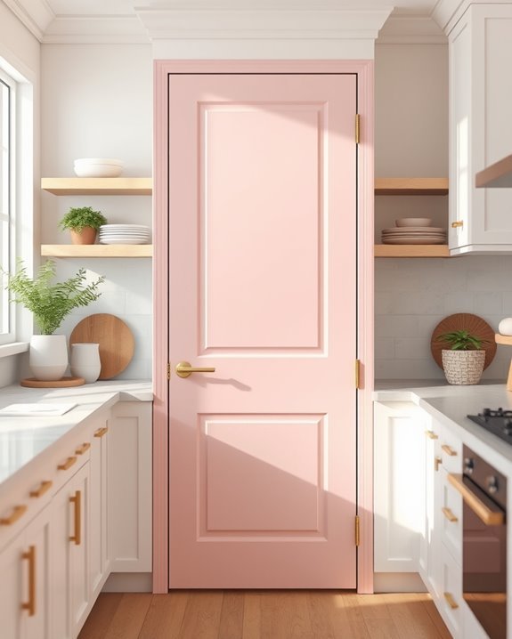 blush pink pantry doors elegance
