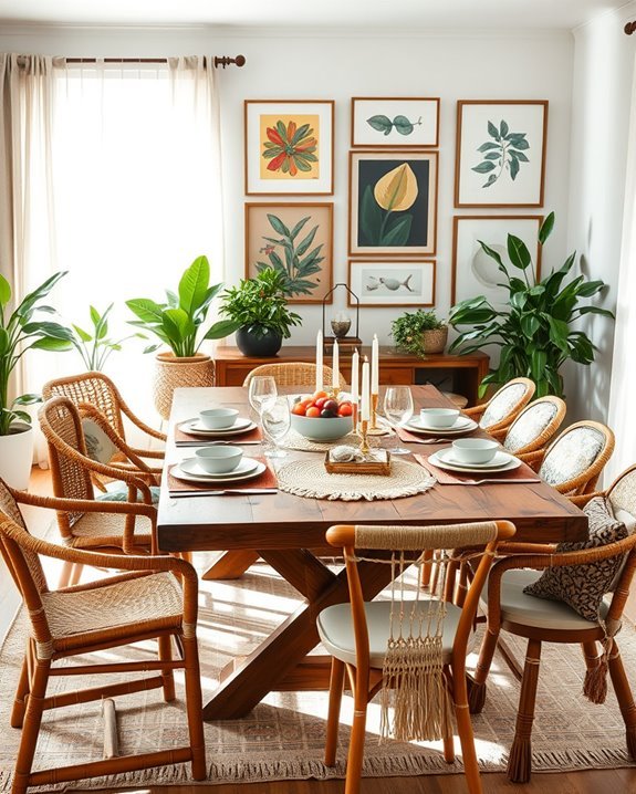 bohemian dining space style