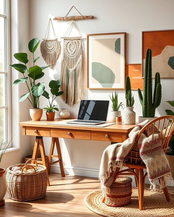 bohemian home office decor
