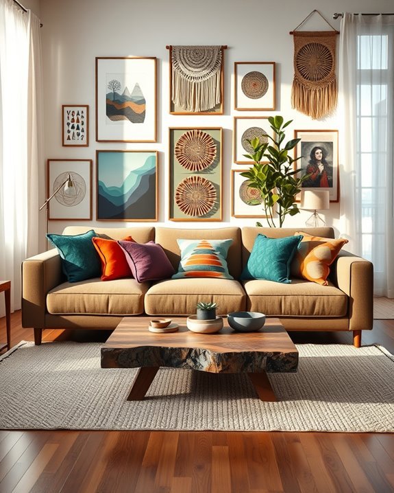 bohemian style colorful accents