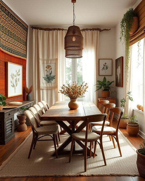 bohemian wall art layering