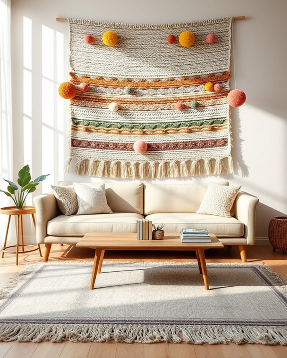 boho textile wall art